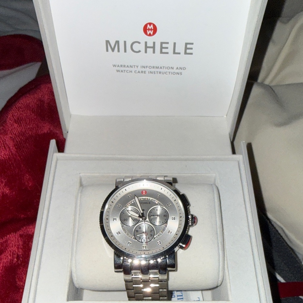 Michele Sport Sail Stainless Steel Chronograph Timepiece. Brand new never worn.